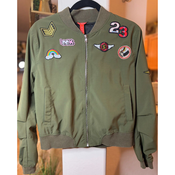 Chelsea and Violet Green Bomber Jacket Size Medium 6-10 - Picture 1 of 5